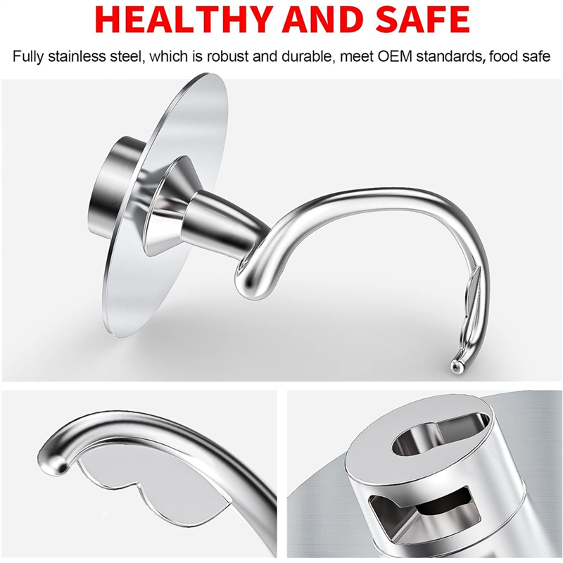 Kitchenaid Baking Set - خطاف عجين حلزوني من الفولاذ المقاوم