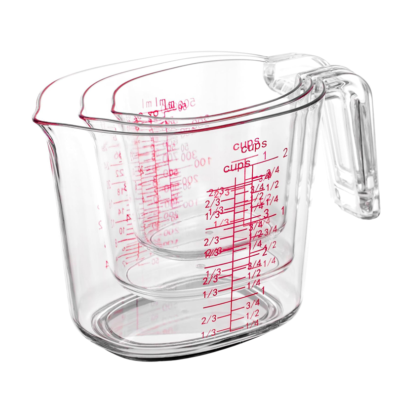 Kitchen Baking Kit - مجموعة أكواب قياس شفافة متداخلة بسعة