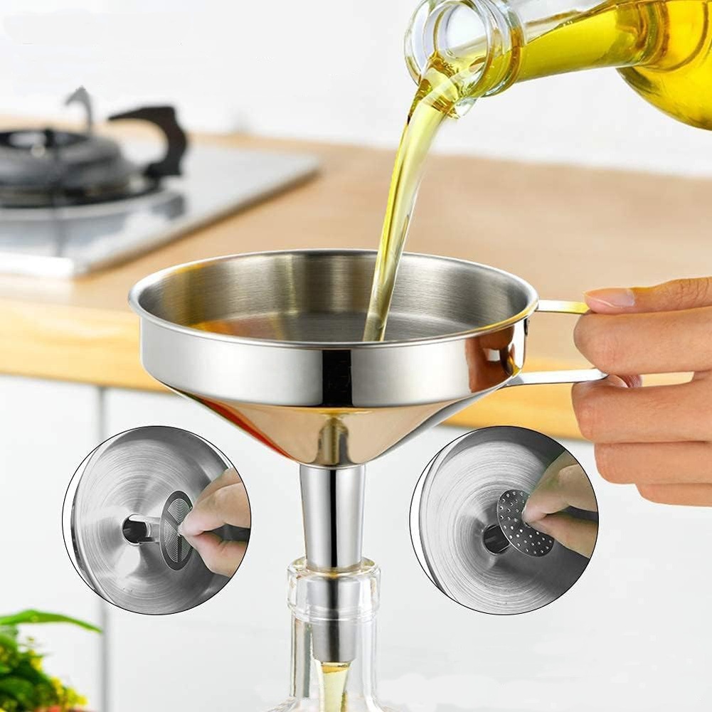 1 قطعة قمع زيت طهي من الستانلس - مراجعة Kitchen Q وسعره