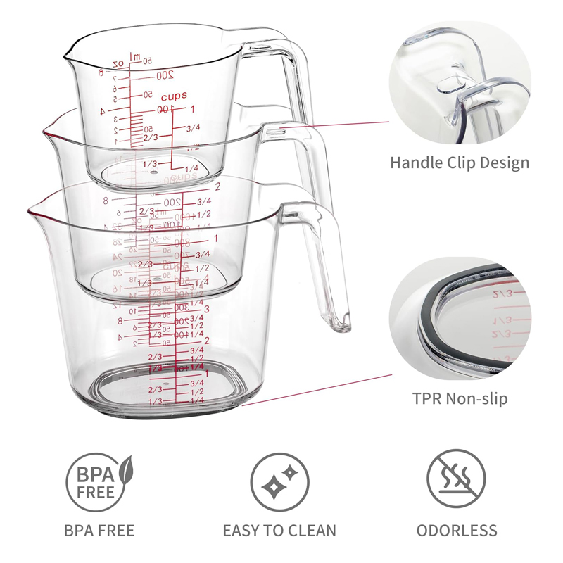 مجموعة أكواب قياس شفافة متداخل - مراجعة Kitchen Baking Kit وسعره
