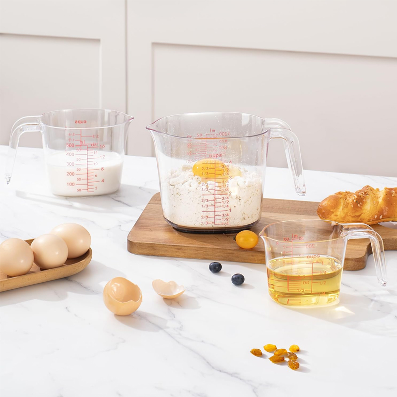 مجموعة أكواب قياس شفافة متداخل - مراجعة Kitchen Baking Kit وسعره