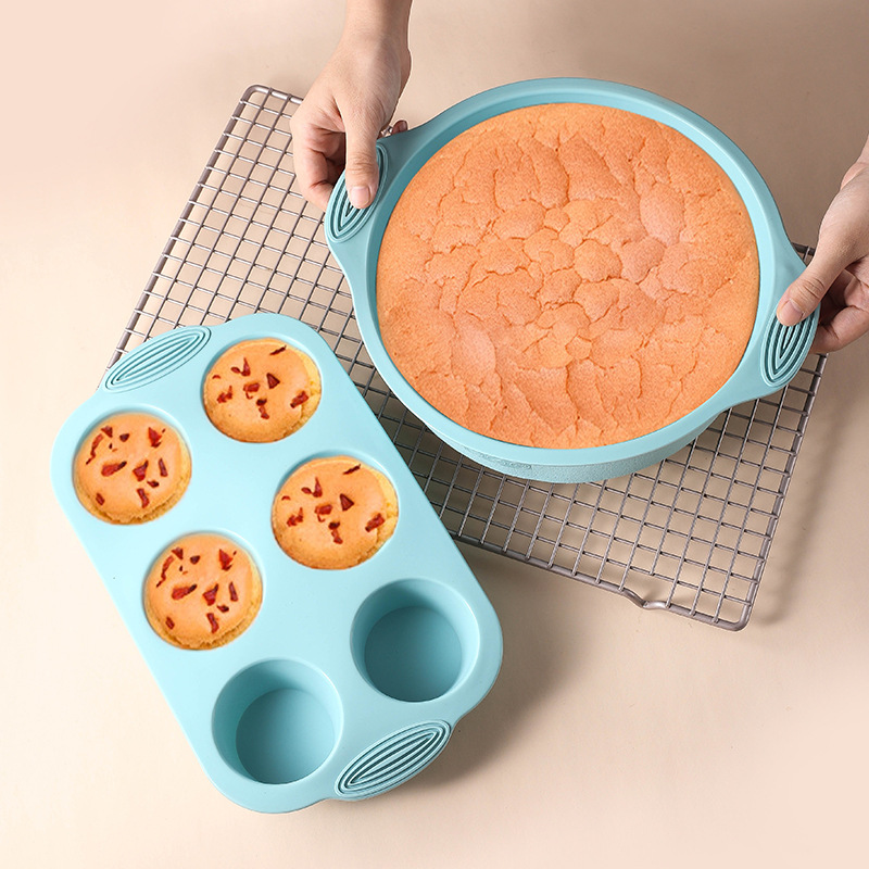 سيليكون كعكة الخبز قوالب مجموع - مراجعة Kitchen Baking Kit وسعره