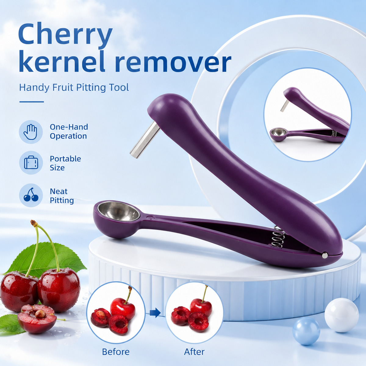 أداة يدوية لإزالة نوى الكرز وا - مراجعة Kitchen Tools For Baking وسعره